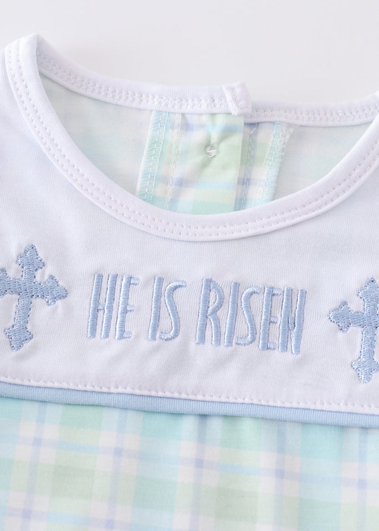 He Is Risen Embroidered Boy Top