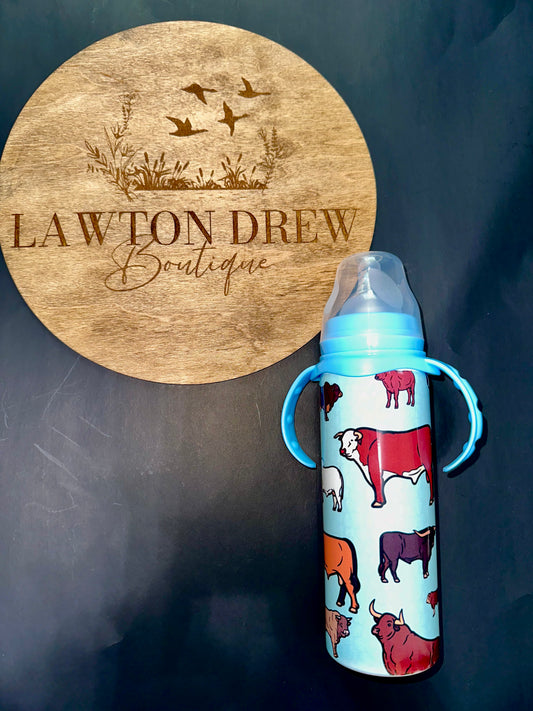 Cow Print Baby Bottle
