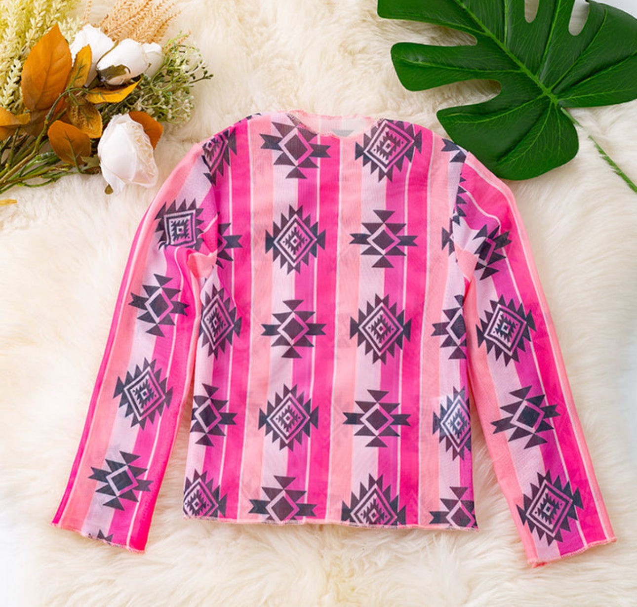 Girls Mesh Aztec Top