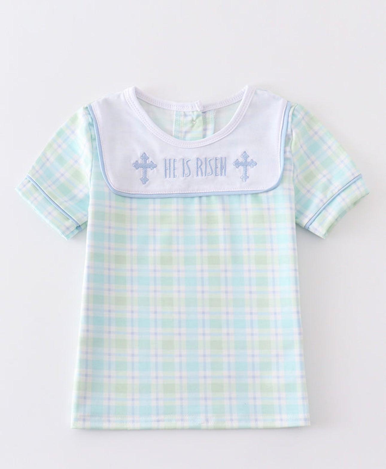 He Is Risen Embroidered Boy Top