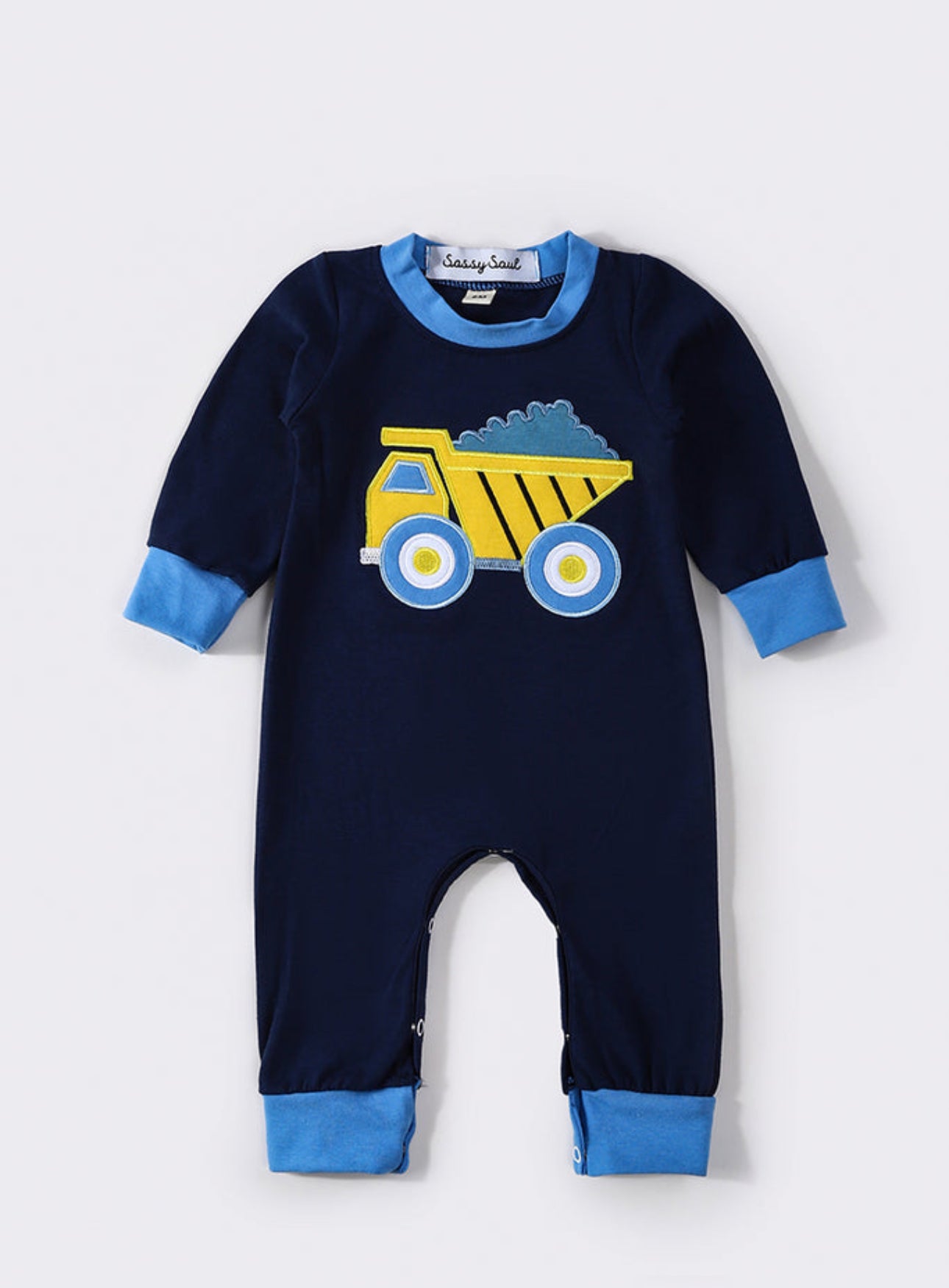 Navy Dump Truck Appliqué Long Jon