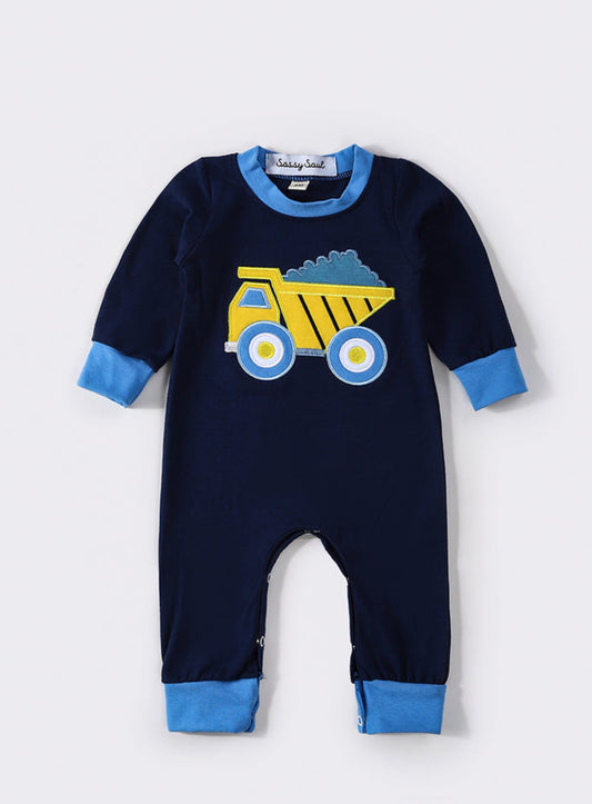 Navy Dump Truck Appliqué Long Jon