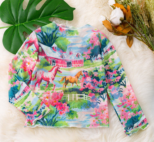 Lovely Farm Mesh Top