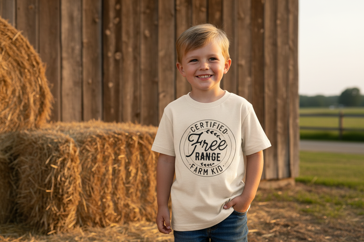 Free Range Farm Kid T-Shirt
