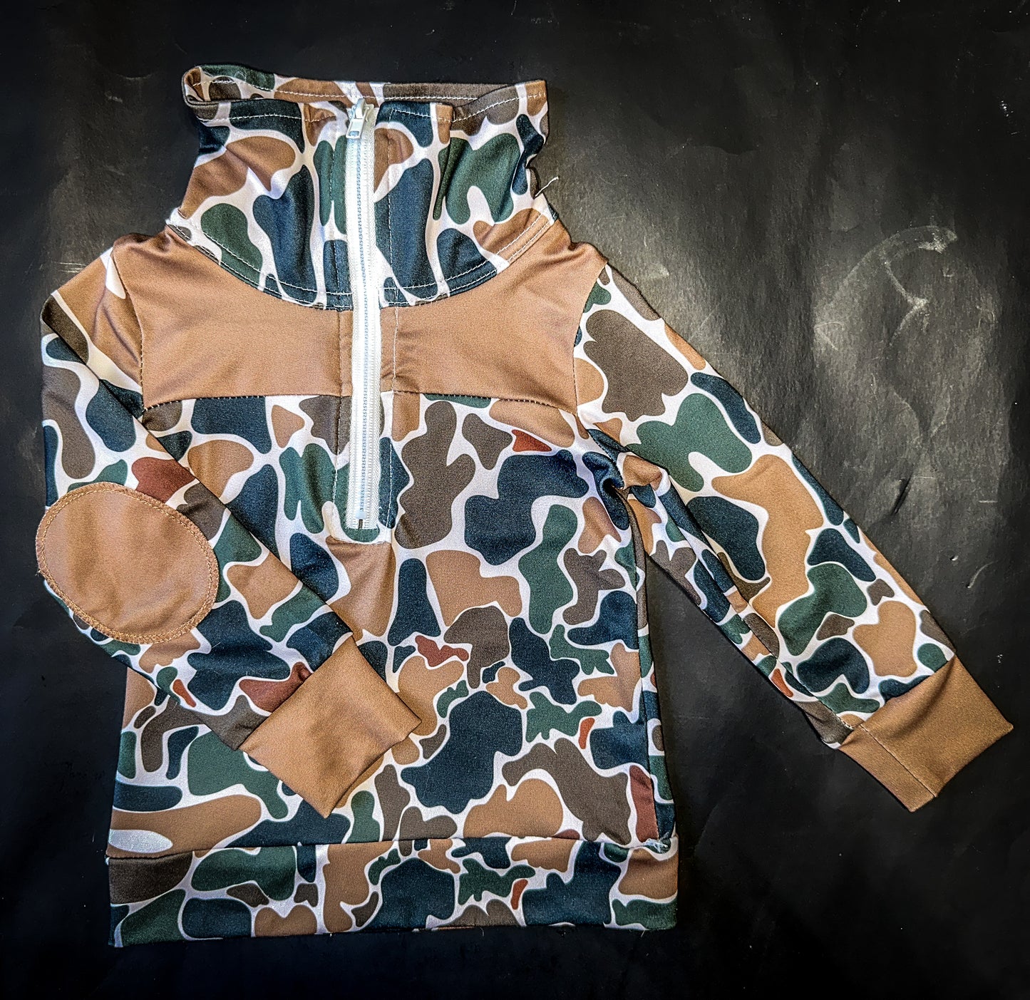 Color Block Camo Pullover